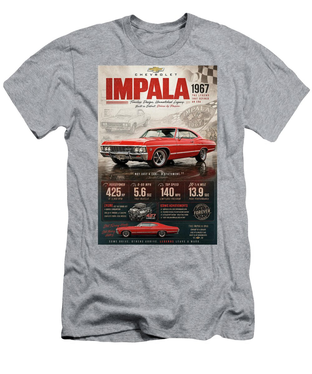 1967 Chevrolet Impala Ad Car Poster Treasure Auto Wall Art Sampadart Gallery T-Shirt