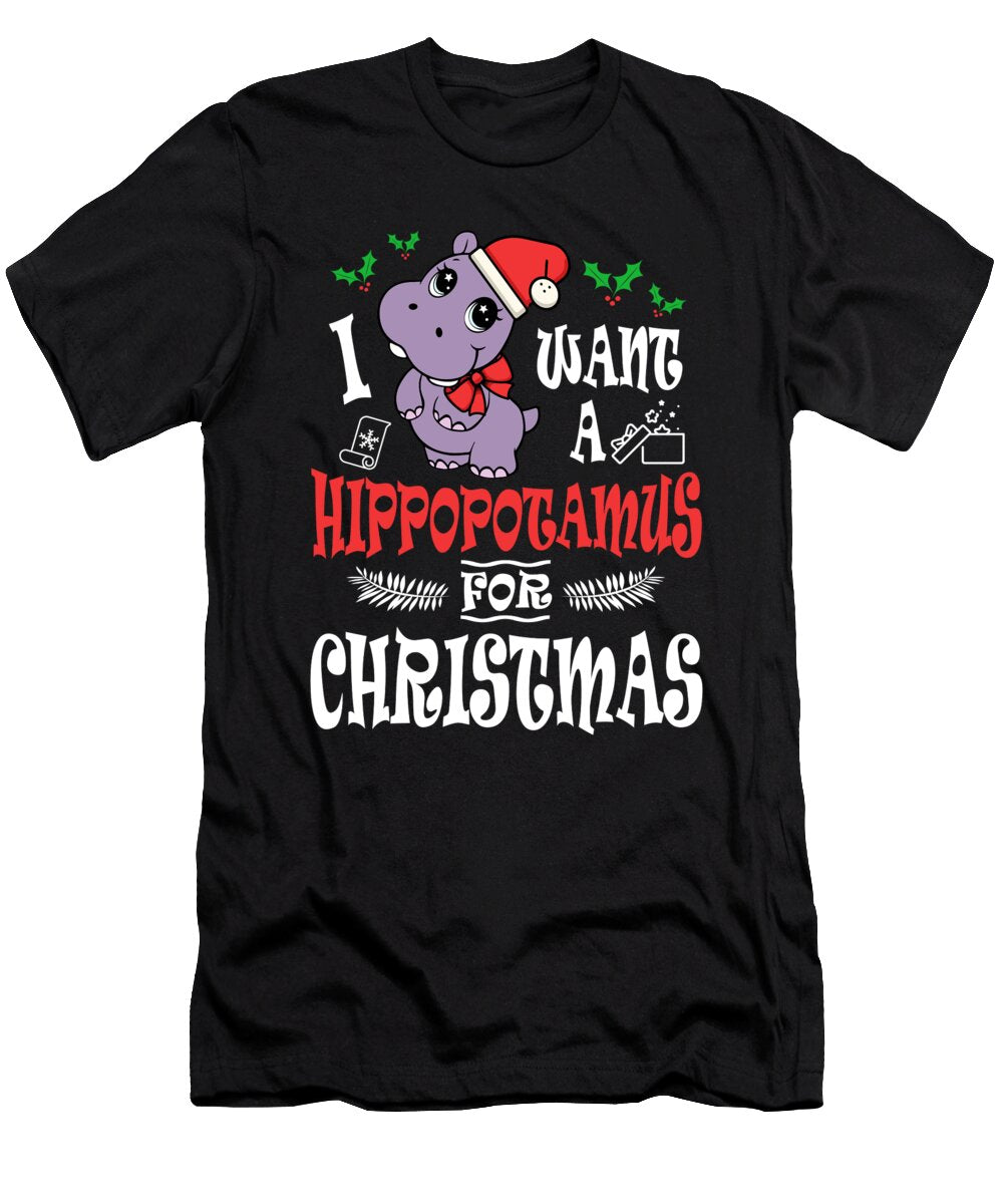2 I Want a Hippopotamus for Christmas Xmas Hippo Alessandra Roth T-Shirt