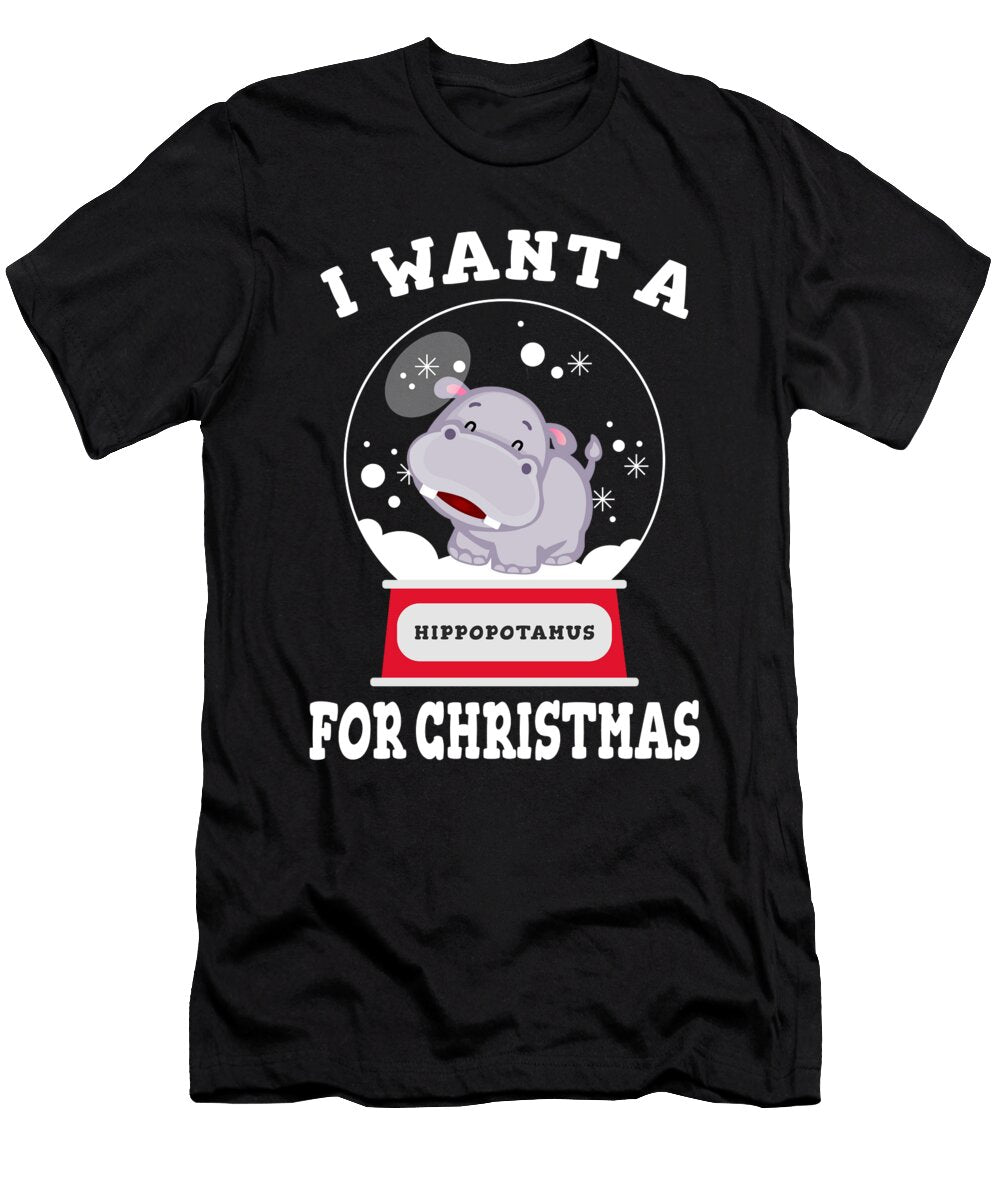 3 I Want a Hippopotamus for Christmas Xmas Hippo Alessandra Roth T-Shirt