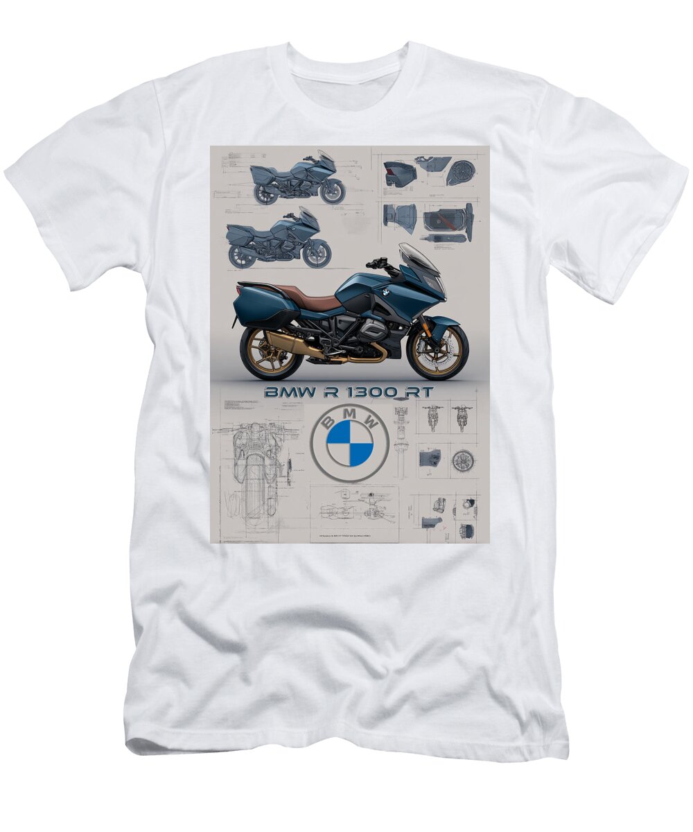 BMW R 1300 Rt Design Blueprint Kevin Walker and Pixel Reverie T-Shirt