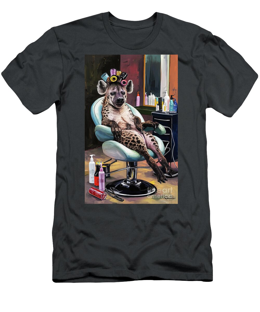 Funny Hyena in Curlers Rhys Jacobson T-Shirt