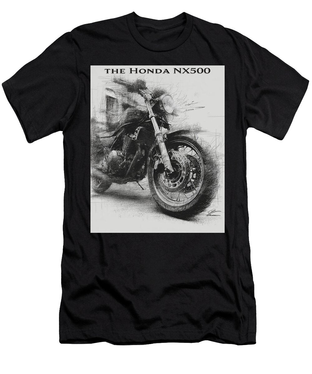 Honda Nx500 Sketch Design Kevin Walker and Pixel Reverie T-Shirt
