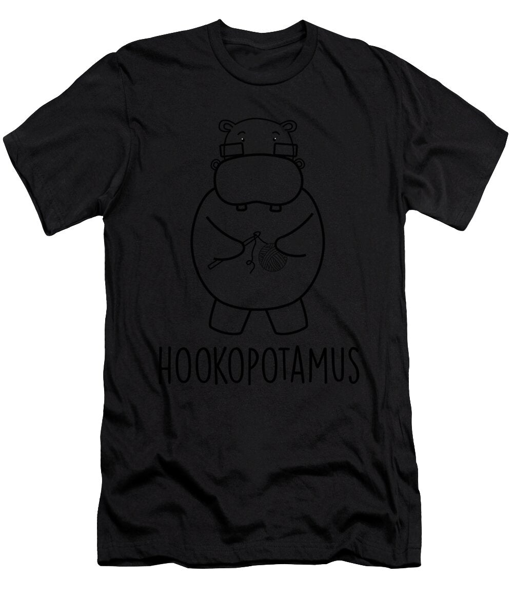 Hookopotamus Funny Hippopotamus Crochet Animal Hippo Gift Jan Deelmann T-Shirt