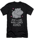Just a Girl Who Loves Hippos Hippopotamus Eq Designs T-Shirt