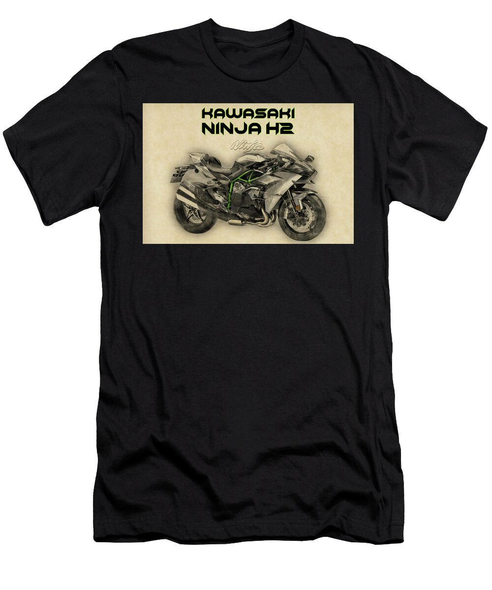 Kawasaki Ninja H2 Illustration Kevin Walker and Pixel Reverie T-Shirt