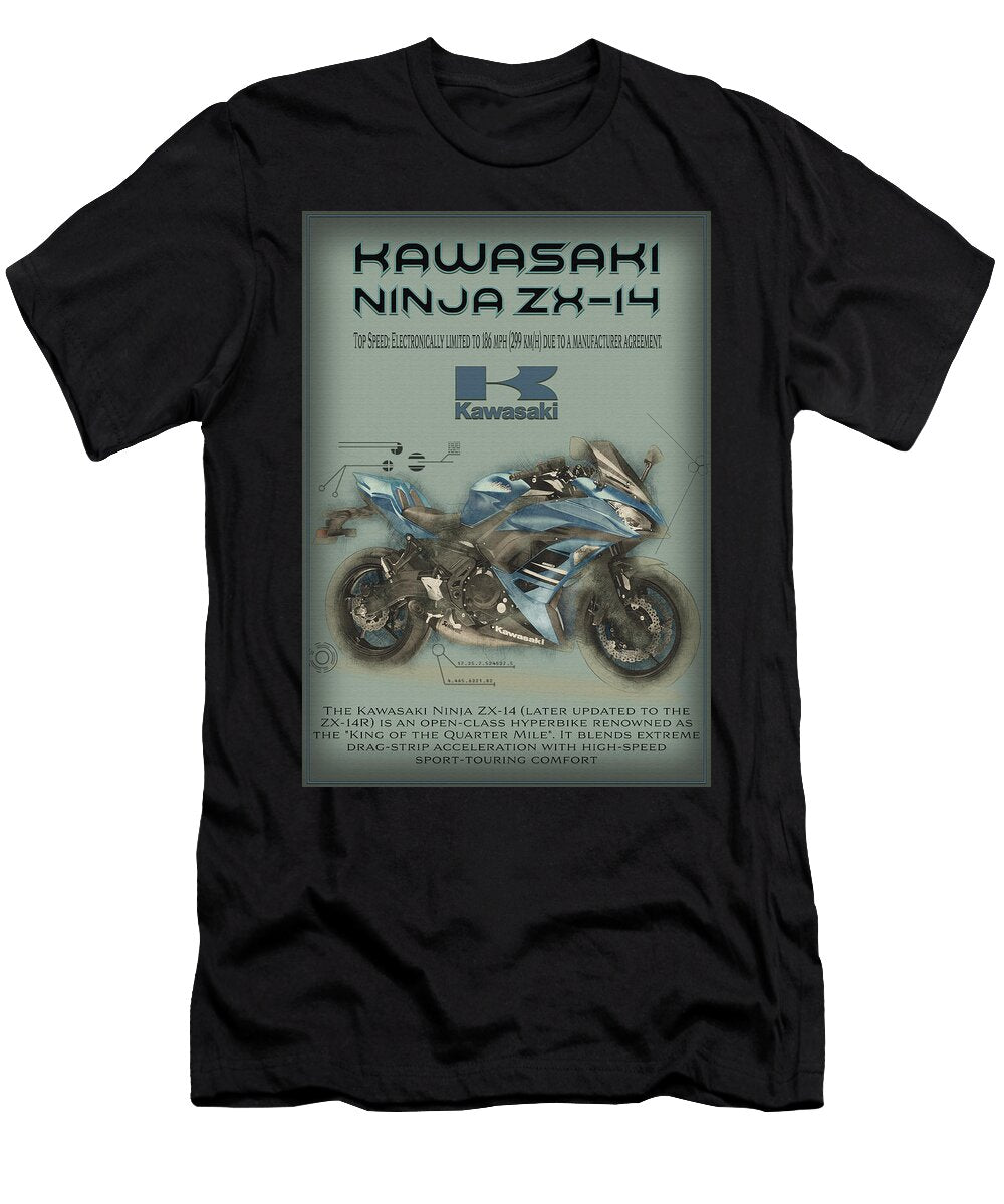 Kawasaki Ninja Zx 14 Advertisement Kevin Walker and Pixel Reverie T-Shirt