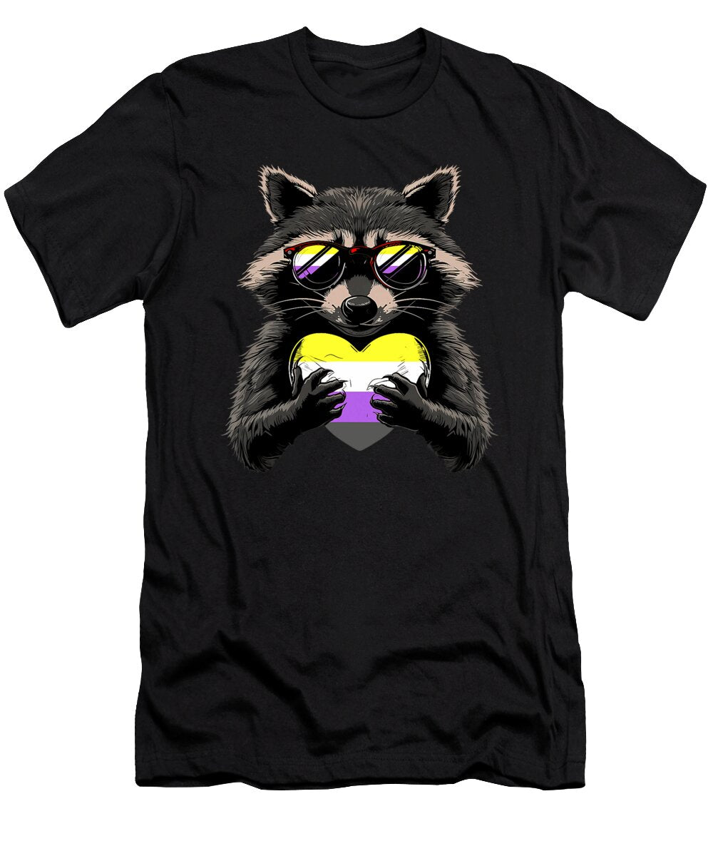Lemur Non Binary Heart Nonbinary Flag Non Binary Coami Tacti T-Shirt