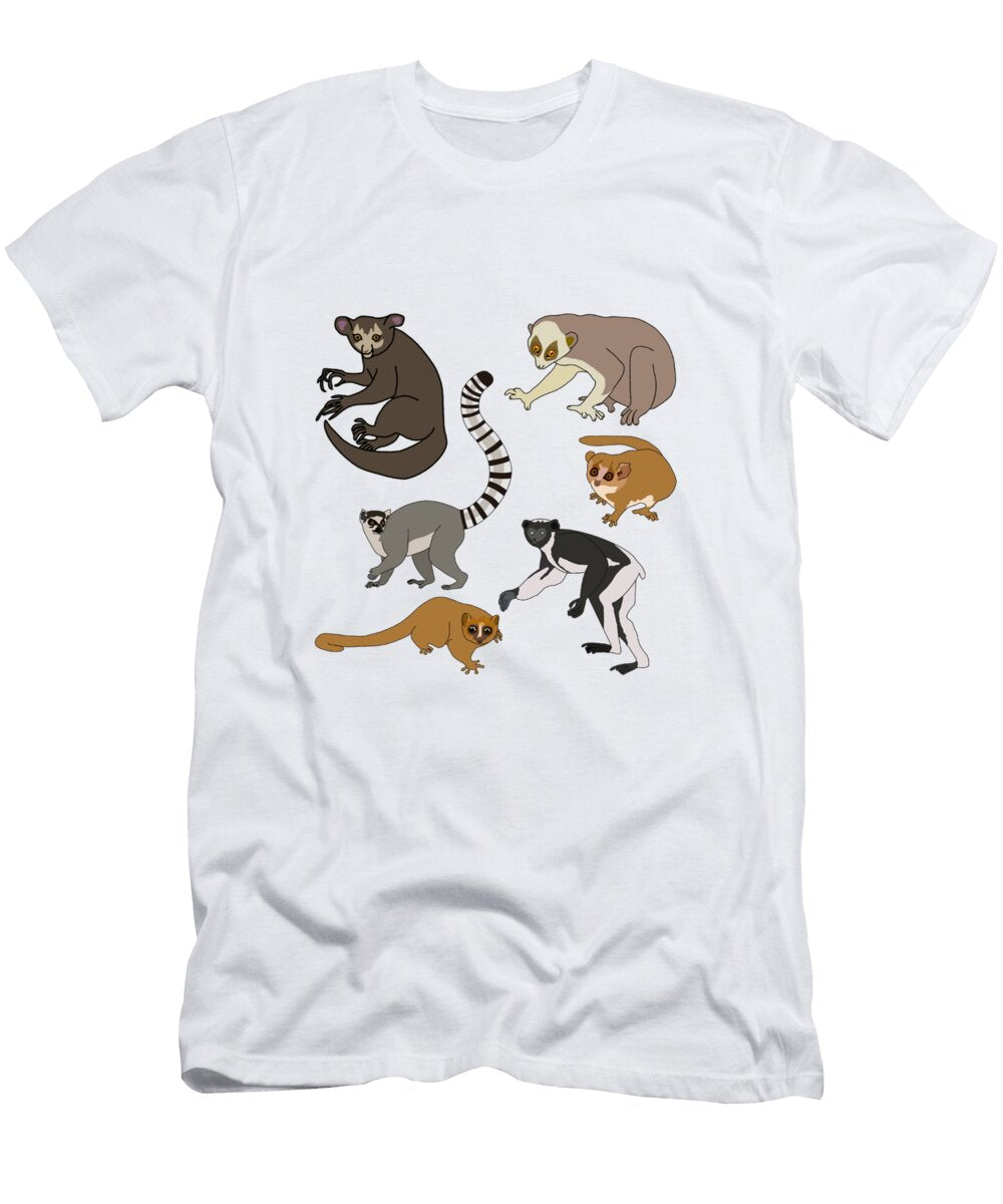 Lemurs Vintage Retro Florence Gray T-Shirt