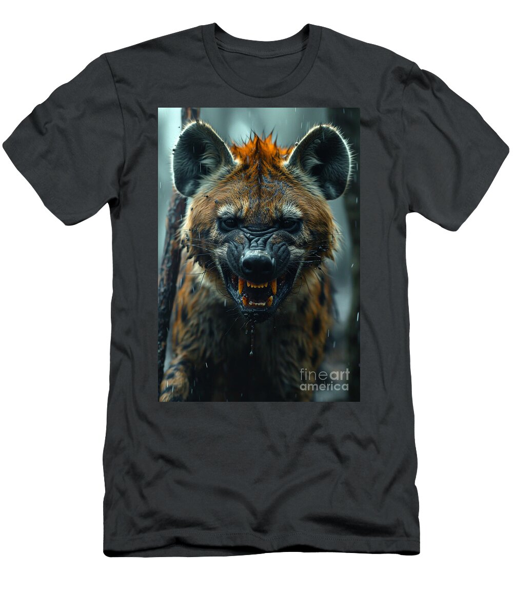 Possessed Hyena Staring Evilly At the Camera By Asar Studios Celestial Images T-Shirt