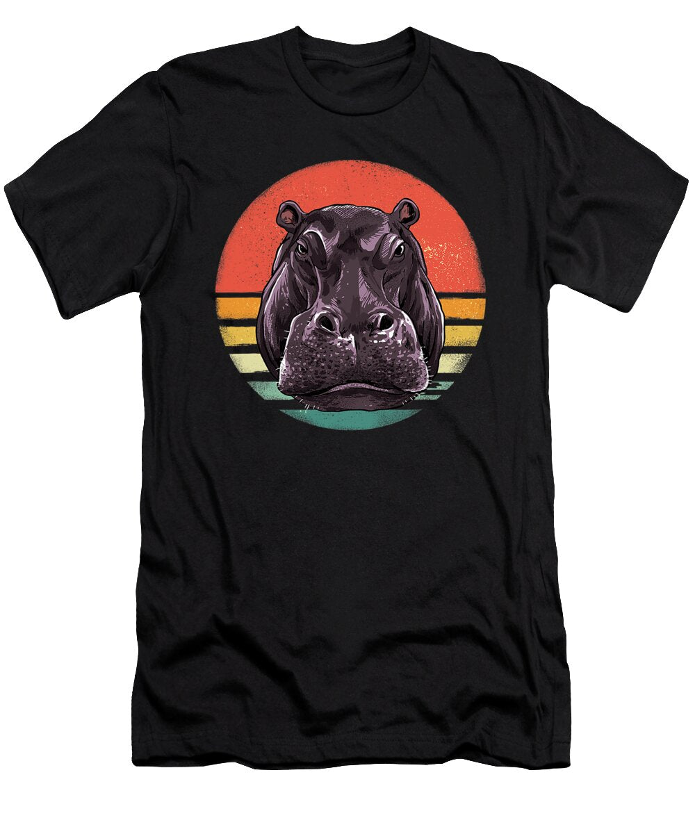 Retro Hippopotamus African Wild Zoo Animal Face Hippo Lover Dhbubble T-Shirt